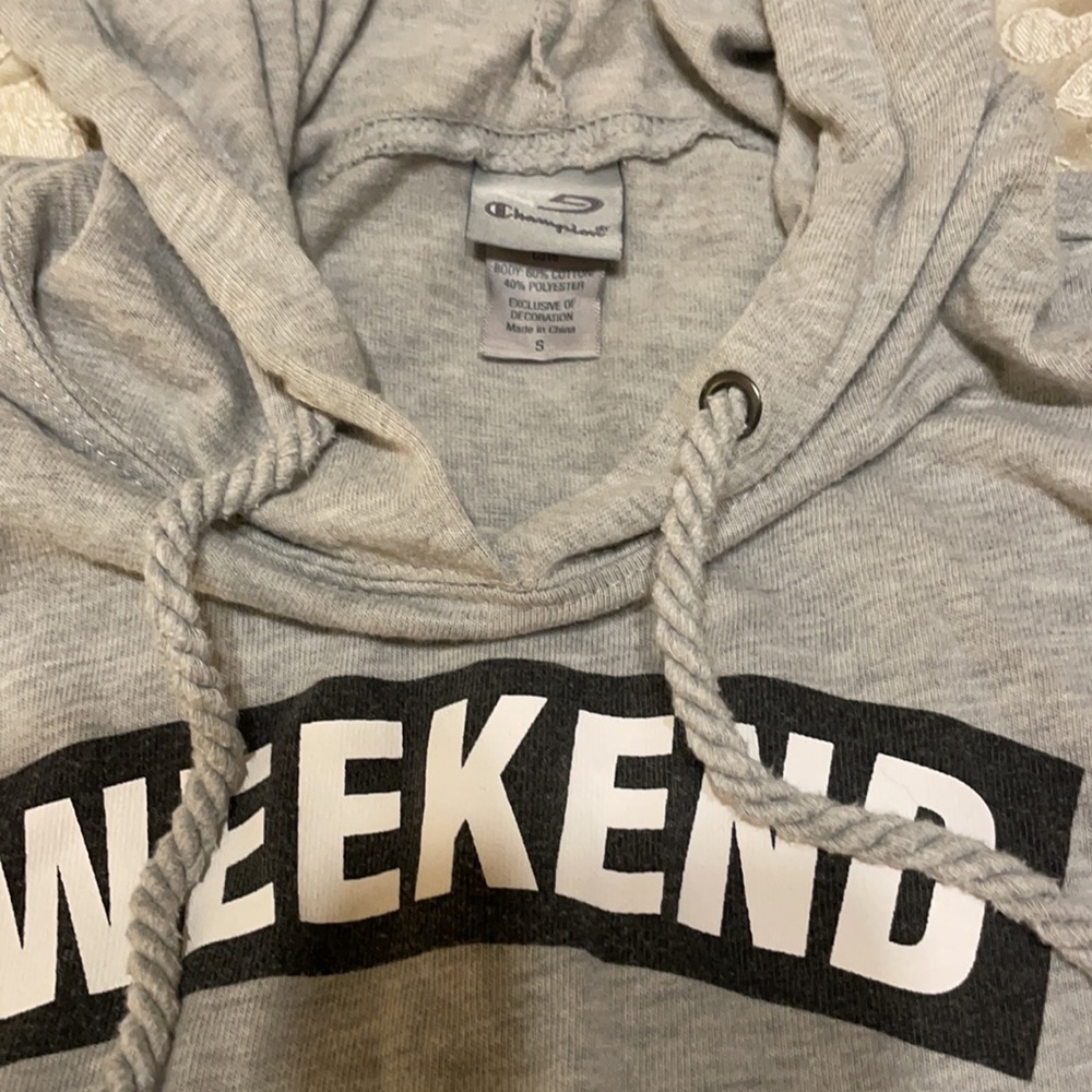 Champion Gray SZ S Kangaroo Pocket Weekend Hoodie - Picture 5 of 12